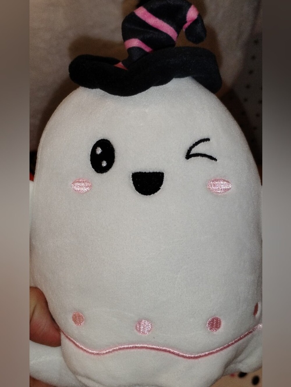Kids Halloween Witch Ghost Plush - White & Pink
